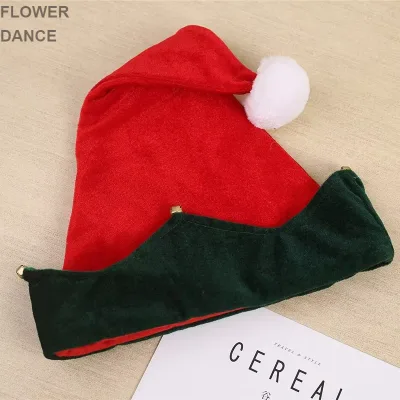 Wholesale Custom Christmas Bell Elf Hats Red Non-woven Fabric Classic Fit for Adults Children Holiday Party Costume Accessories