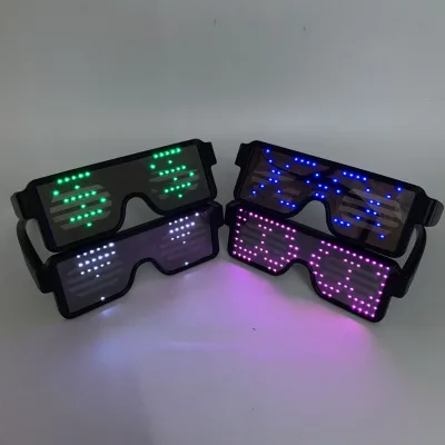 Usb Rechargeable Led Dynamic Luminous Display Glasses Magic Eyeglasses Flashing Led Light Glasses for Christmas Party Gafas