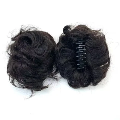 Hot Selling Hair Patch Claw Clip Bun Human Hair Chignon Valentine Scrunchies Mini Scrunchie