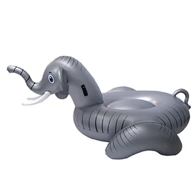 Factory Customized 12 Gauge PVC Vinyl Giant Inflatable 73 Inch Elephant Ride-On Swimming Pool Float Seat Island Raft air Toy