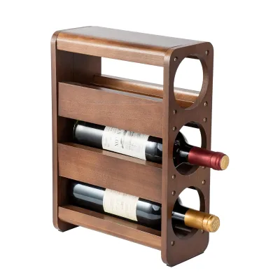 Wine Rack Countertop Pine Wood Wine Bottle Holder 3 Bottles Wine Rack for Inside Cabinet Housewarming Gifts