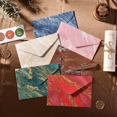 Gilded Envelope Letter Strait Style Relief Texture Handwritten Love Letter Valentine's Day High-end Gift Window Envelope