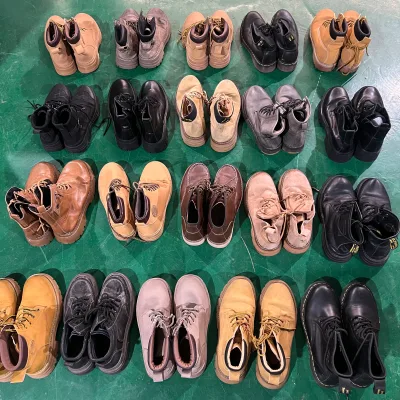 Wholesale Used Men's High-Top Genuine Leather for Boots Outdoor Hiking Eco-Friendly Chinese Brand Bulk Sale Durable Quality