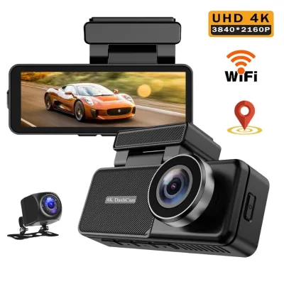 Black Box 3.2-Inch IPS Touch Screen Dual Lens GPS Mobile Dashboard Camera with WiFi Waterproof Loop Recording