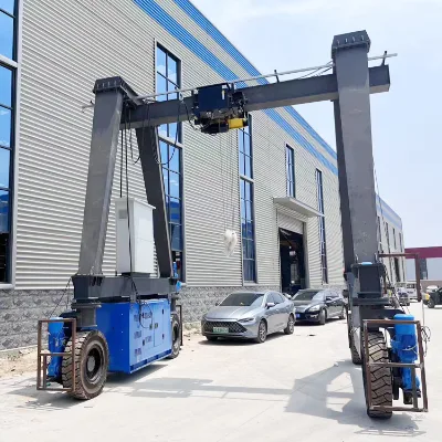 New design solution 15 ton trolley mobile tyre gantry crane with good price