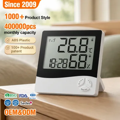 High Quality ABS Electronic Large Screen Home Temperature Humidity Meter High Precision Indoor Thermometer ODM