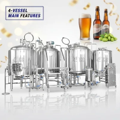 HG 30BBL Steam Heated Craft Beer Brewing Equipment 4 Vessels Brewhouse Jacketed Fermentation Tank Complete Brewery System