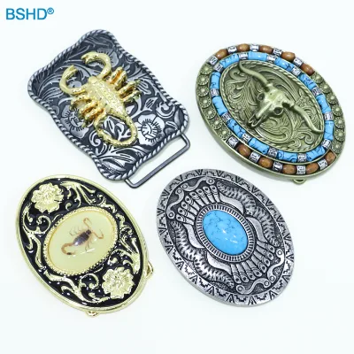 2024 New Products Custom Crafts Soft Enamel Color 3d Zinc Alloy Silver Plated Gold Metal Belt Buckle Logo
