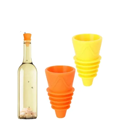 Indoor Reusable Insect Catcher Fruit Fly Bottle Top Cork Trap (2pcs/Set)