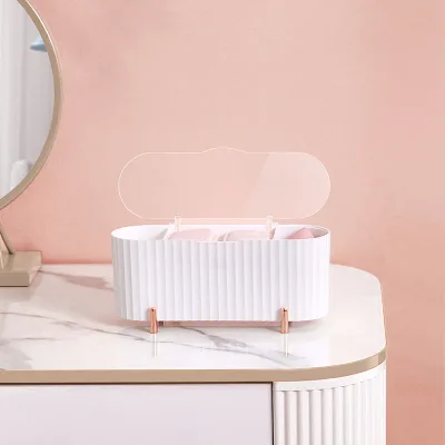 Acrylic Cosmetic Cotton Storage Box With Lid Cotton Swab Box Transparent Dresser Desktop Storage Cotton Patch Case
