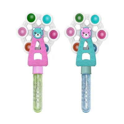 High Quality Plastic Children's Party Safe and Fun Mouse-Killing Rotating Ferris Wheel Bubble Wand