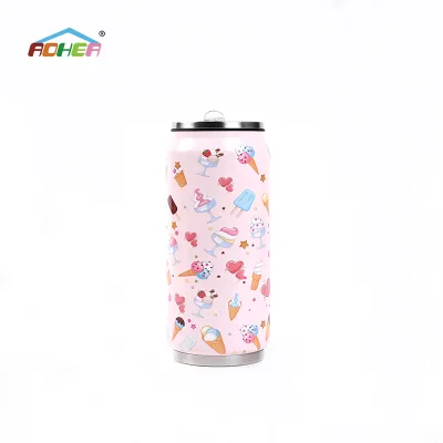 For Wholesale Custom Pattern Portable Eco-Friendly Kids 304 Stainless Steel Coffee Travel Mug Tumbler with for Handgrip