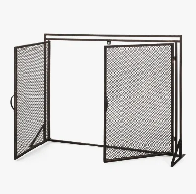 Vintage Patina Finish 2 Panel Scratch-resistant California Prop 65 Compliant Fireplace Screens Guard for US Market