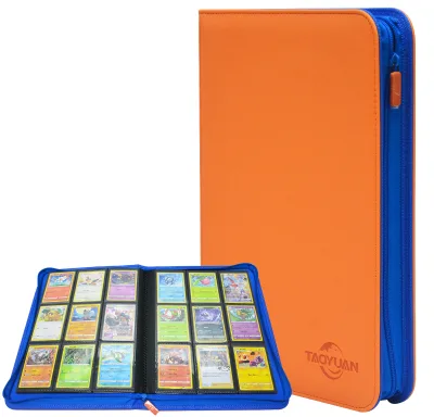 Accept Custom Waterproof PU Leather Velvet Lining 9 Pocket TCG Card Binder for Collection