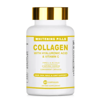 OEM ODM Multi Collagen Capsules Whitening Pills Collagen with Hyaluronic Acid & Vitamin C for Hair Skin Nails Joint