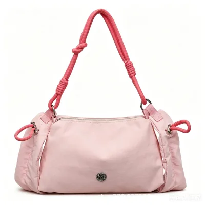 New Women's Korean-style Laid-back Single-shoulder Crossbody Nylon Cloud Bag Niche Pleated Zipper Closure Large-capacity Casual