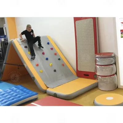 EJIA EJKCW-003 Kids Play Playground New Design PVC Inflatable Climbing Air Mat with Slide for Children Outdoor Exercise Game