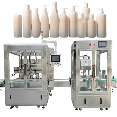 Inline Continuous Motion Filler for Bottles Conditioner Hair Rinse Viscous Paste Servo Gear Pump Capping Machine