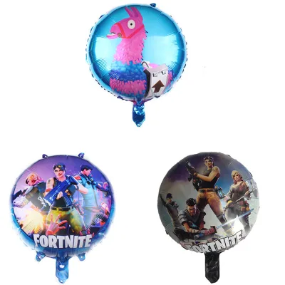 New 18inch Round Djtsn Aluminum Foil Fortnit Game Balloon, Glossy Version, Perfect for Baby Shower, Party Decoration,