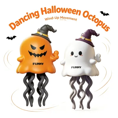 Halloween Novelty Wind-up Crawling Ghost Toys, Spring Mechanism Twisting Dancing Mini Cartoon Toys, Bulk Kids Trick Toys