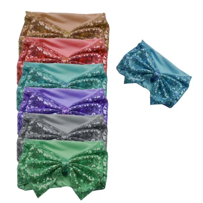 Luxury Kids Headbands Boutique Girl Head Band Sequin Fabric Color Optional Fashion Comfortable Baby Bow
