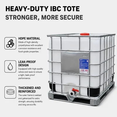 UN Approved 1000L HMW-HDPE IBC Intermediate Bulk Container with Reinforced Steel Frame and DN50 Valve ISO Standard IBC Tank