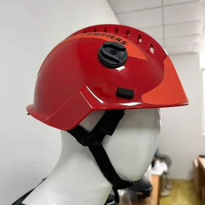 Bright Red Tone Glossy Hard Shell Helmet Multi-channel Ventilation Holes 4-Suspension Point Adjustable Fit for