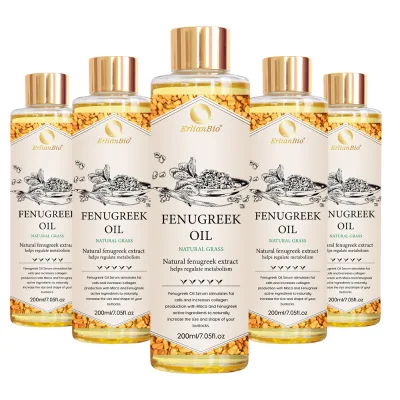 Premium Organic Fenugreek Oil 200ml Bottle Butt Enlargement Plant-Based Hip Enhancement Natural Body Curve for OEM ODM
