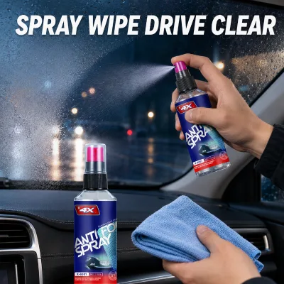 4X 118ml Super Concentrated Anti Fog Spray Glass Defogger Windshield Mirror Treatment for Clear Driving Vision
