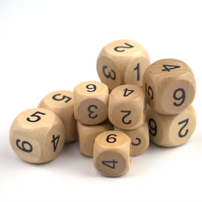 Deskjoy 16mm 20mm Rounded Wooden Dice 1-6 Numbers Digital Wine Sieve Mahjong Game Dice for Recreational Use