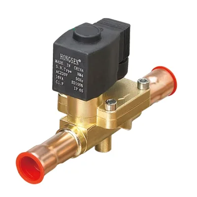 HONGSEN HV Model Refrigeration Solenoid Valve Control Valve 1/4 3/8 1/2 Welding Type and SAE Type 12v 24v 220v Ac