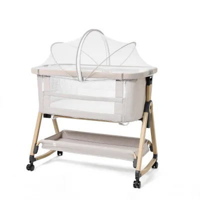 Playkids Cushion Adjustable Cribs for Baby Bedroom Furniture Modern