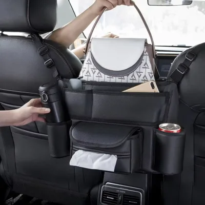 Car Seat Gap Storage Bag Hanging Organizer With Armrest Tissue Box Multifunction Auto Interior Holder