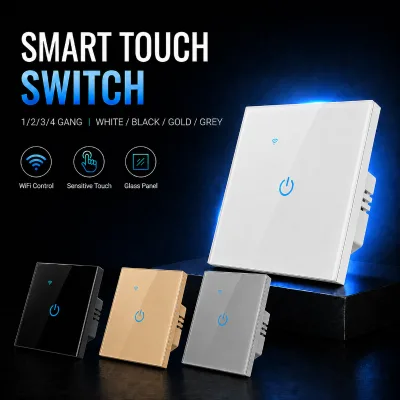 Smart Light Switch with 1 2 3 4 Gang Options for Residential Wall Lighting Control Projects