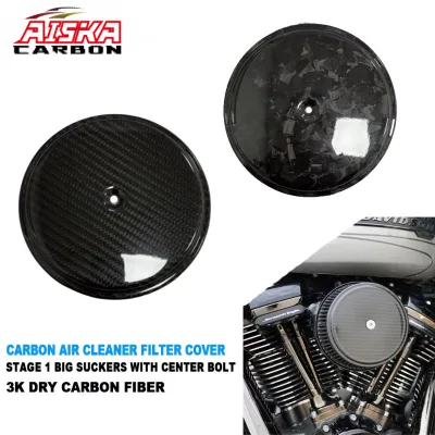 AISKA Real 3K Dry Carbon Fiber Big Sucker Stage 1 Air Cleaner Filter Cover for Harley Davidson Softail Touring Bikes