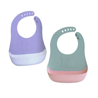 Wholesale Adjustable Baby Bib for Eating Waterproof Silicone Toddler Bibs Waterproof Baby Bib