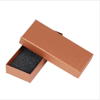 Custom Logo Cardboard Luxury Small Paper Metal Keychain Gift Paper Box With a Lid