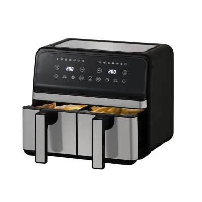 Source Factory 8L Air Fryer Household Dual-Basket HD-ZG033EB-1 2200W Large-Capacity Electric Oven/Fryer Cross-Border for