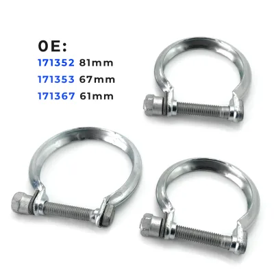 171352 171353 171367 Exhaust Ring Clamp Zinc Plated Steel Bolt Type Connector for Automotive Exhaust Pipe Repair