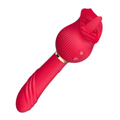 Rose Clitoris Tongue Vibrator Women's Nipple Licking Tongue Waterproof Telescopic Vibrator