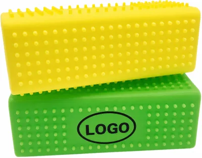 Pet Dog & Cat Hair Remover Eco-Friendly Soft Silicone Block Roller Brush for Sofa Car Carpet & Bedding (Yellow/Green)