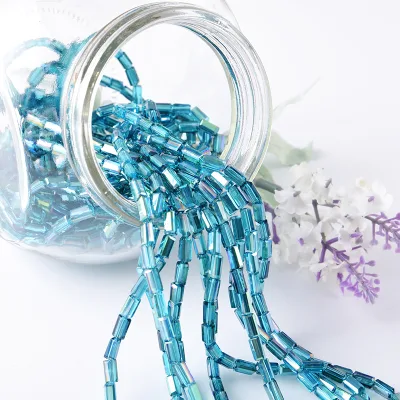 Electroplated Color Faceted Square Glass Beads for Decorating Crystal Lampwork Glass Beads