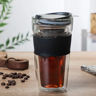 Reusable Heat Insulated Double Wall Glass Coffee Mug Stainless Steel Travel Coffee Mug