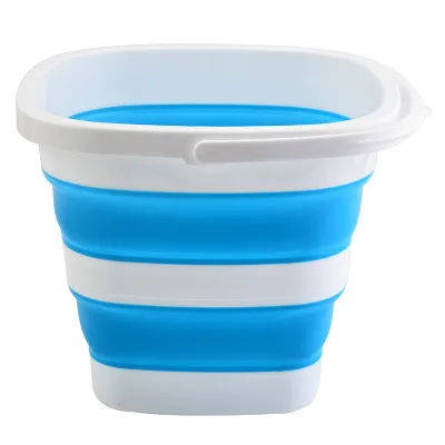 Foldable Plastic Water Bucket Portable Water Bucket With Lid for Fishing Water Storage Car Washing Beach Ice Bucket