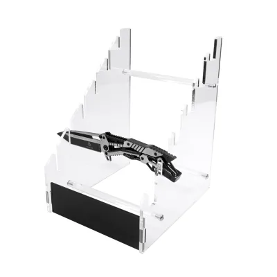 Clear Malti-layer Knife Stand Acrylic Countertop Bayonet Stand  6 Pocket Knives Dagger Holder for Displaying