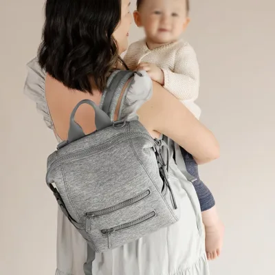 Premium Unisex Neoprene Diaper Backpack Waterproof Maternity Bag with Insulated Pockets Multi-Function Baby Travel Backpack