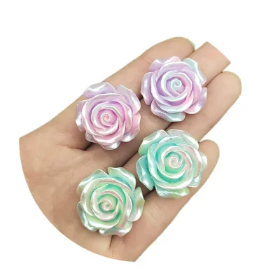 Resin Rose Cabochon DIY Mixed Lots Resin Rose Flowers Cabochons Cameo Flat Back