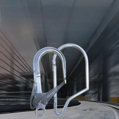 Aluminum Large Open 118mm Safety Hook Metal Double-action Stamping Buckle Hook 25KN Hammock Body Safety Harness Stamping Snap
