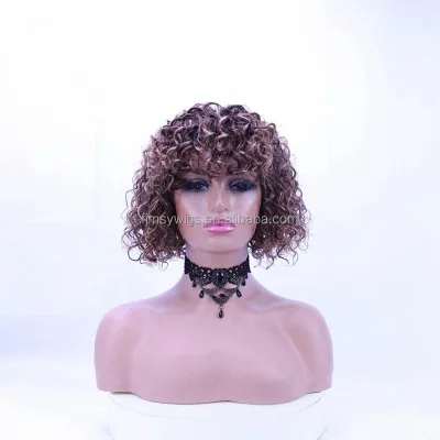 Wholesale Real Human Curly Waves African Small Curly Real Human Hair Headpiece Suitable for Daily