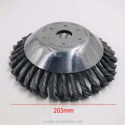 200mm Steel Wire Grass Trimmer Head Tray Brush Cutter Rotary Wheel Edge Head Break-proof Safe Strimmer for Lawn Mover Parts Tool